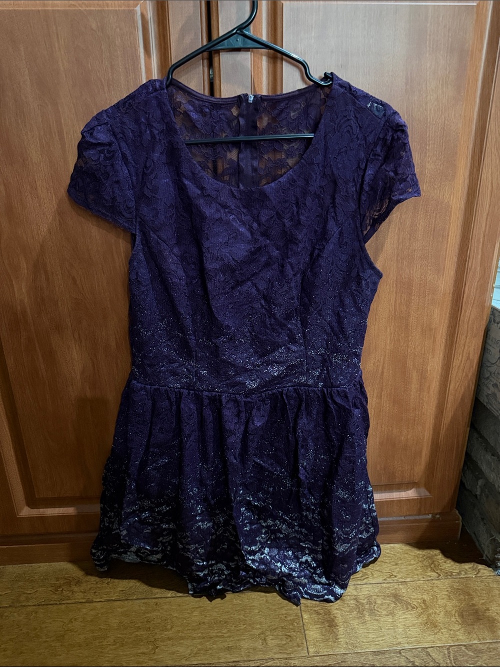 B Darlin Purple Lace Fit & Flare Dress